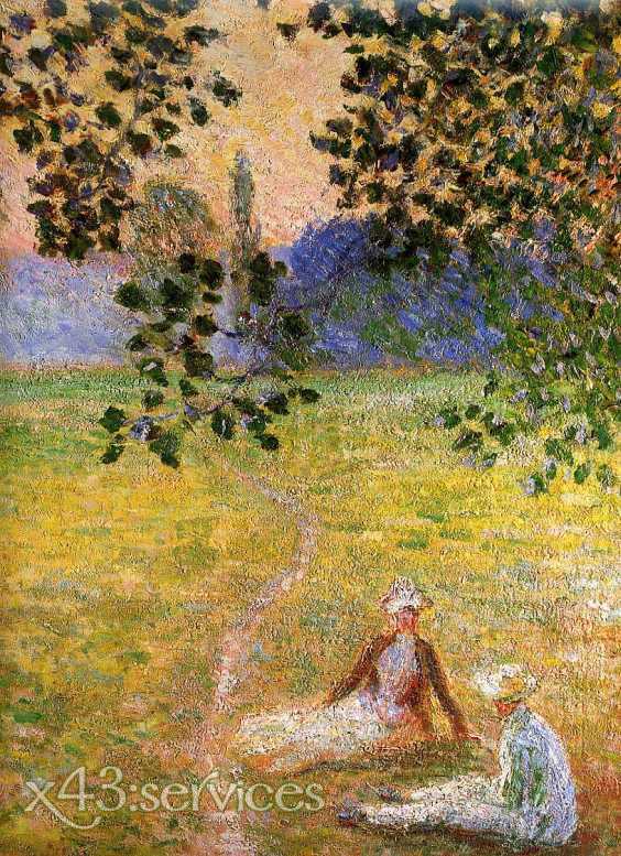 Claude Monet - Abend auf der Wiese in Giverny